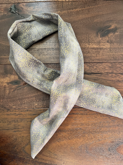 Metallic Gold Speckles on Grey - Wired Head Wrap