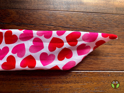 Pink/Red Hearts - Wired Head Wrap