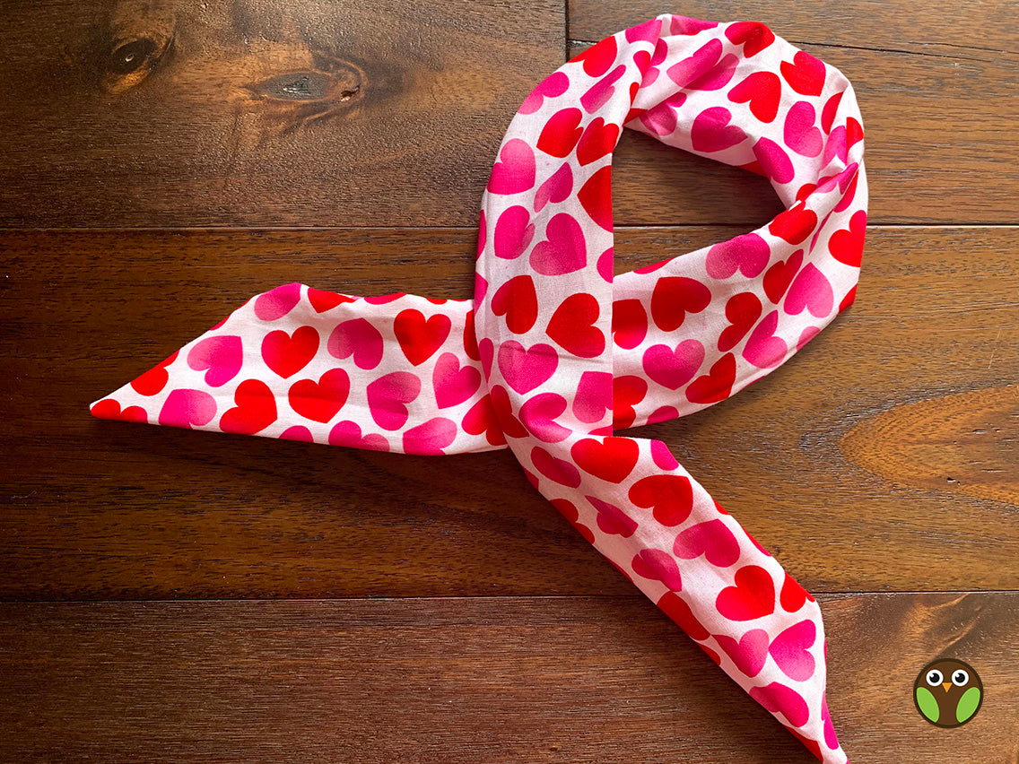 Pink/Red Hearts - Wired Head Wrap