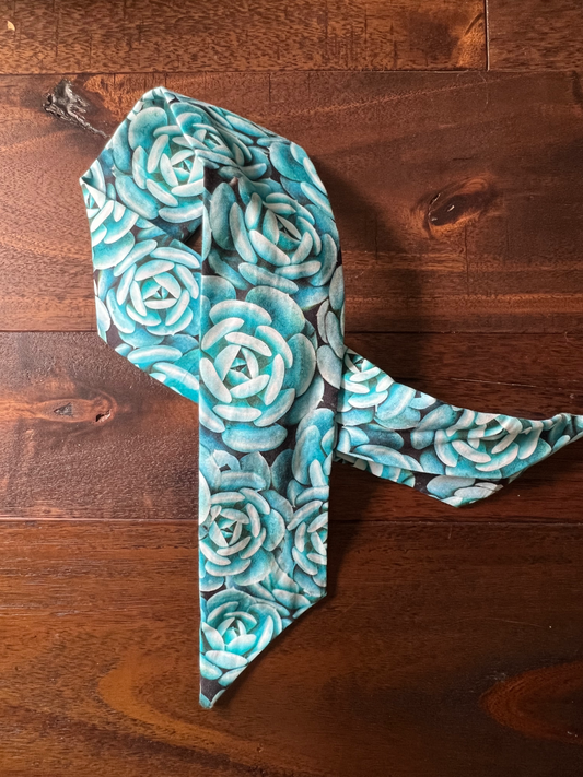 Blue Succulents - Wired Head Wrap