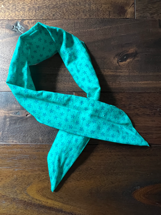 Teal/Navy Flower Outline - Wired Head Wrap