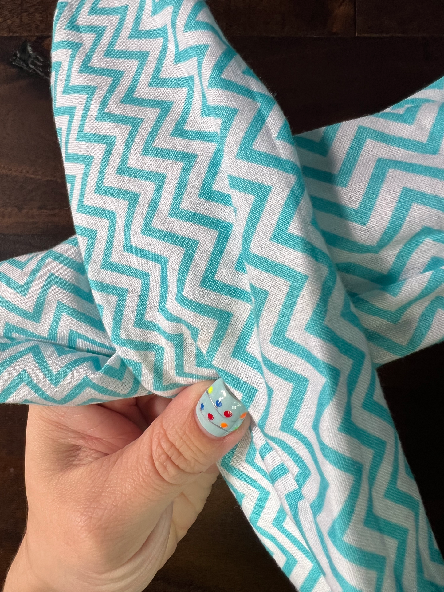 Chevron Aqua - Wired Head Wrap