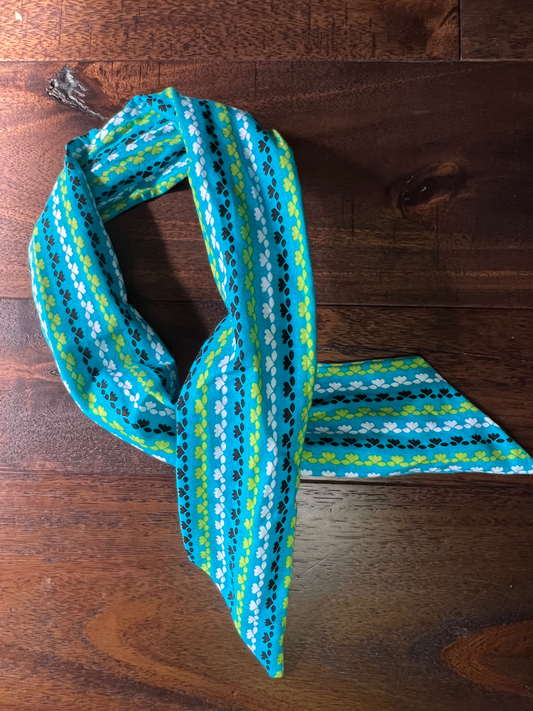 Teal Lotus Motiff - Wired Head Wrap