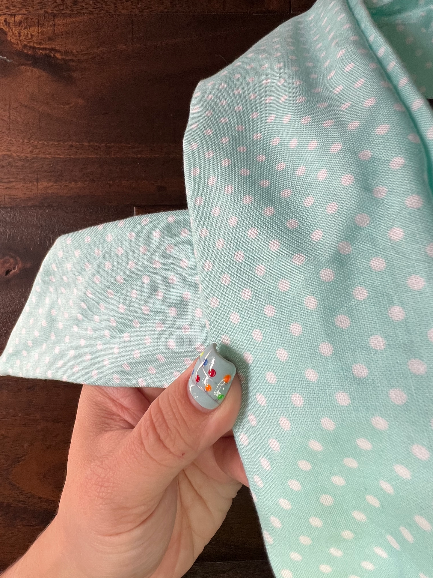 Light Teal Dots - Wired Head Wrap