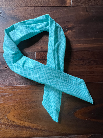 Teal Geometric - Wired Head Wrap