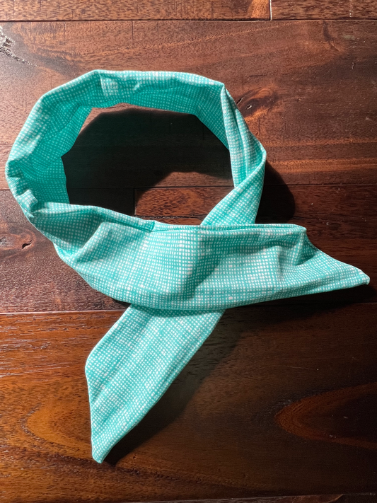 Teal Linen Pattern - Wired Head Wrap