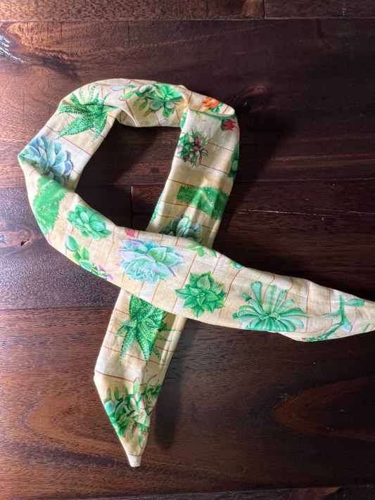 Succulents on Yellow - Wired Head Wrap