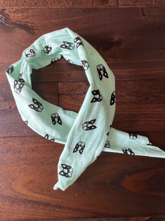 French Bulldogs on Mint - Wired Head Wrap