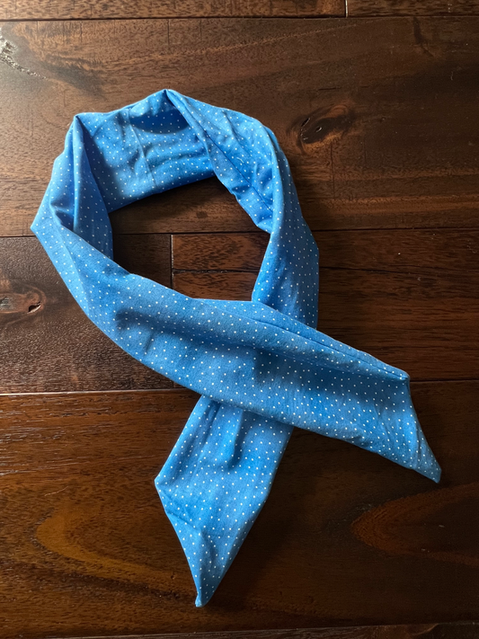 Light Blue Dots - Wired Head Wrap