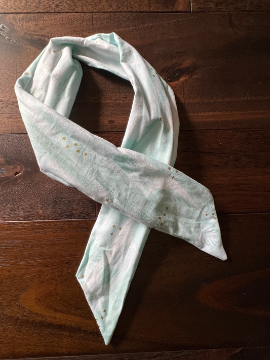 Metallic Mint Watercolor - Wired Head Wrap