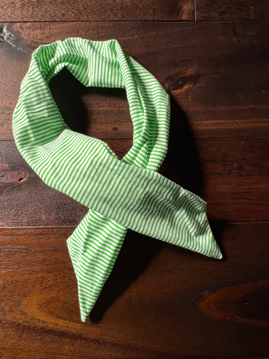 Green/White Stripes - Wired Head Wrap