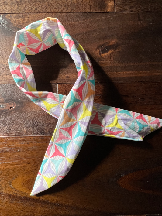 Pastel Multicolor Geometric - Wired Head Wrap