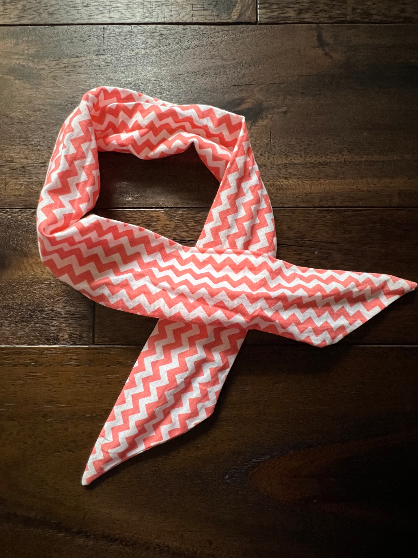 Large Coral Chevron - Wired Head Wrap