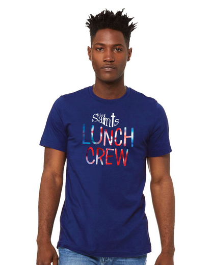 St Jude's Lunch Crew - Red, White, Blue Tie Dye - Unisex T-Shirt