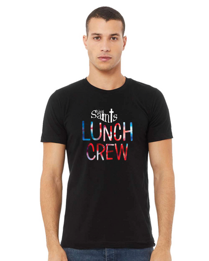 St Jude's Lunch Crew - Red, White, Blue Tie Dye - Unisex T-Shirt