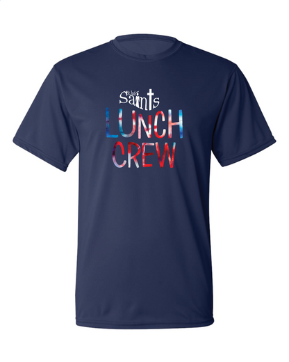 St Jude's Lunch Crew - Red, White, Blue Tie Dye - Unisex Performance T-Shirt