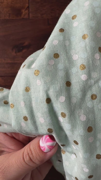 Shimmer Dots on Mint - Wired Head Wrap