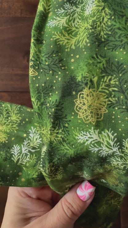 Green Shimmer Sprigs - Holiday Wired Head Wrap